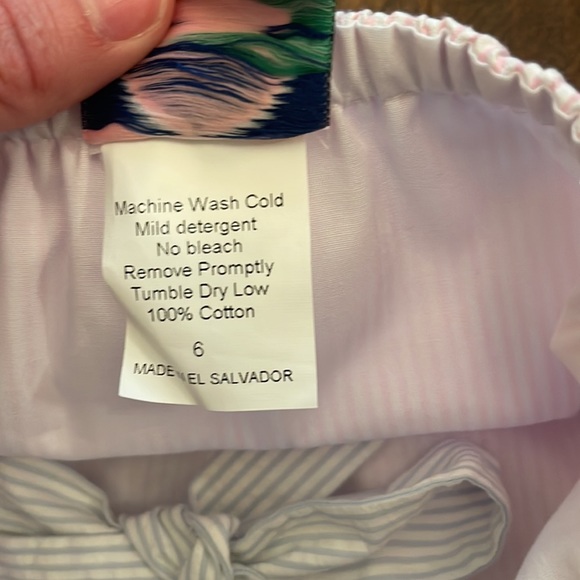 NWOT Southern Embroidered Blue Whales Light Pink Stripe Swim - 6 - price firm - Picture 5 of 6